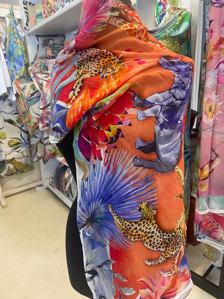 Sunset wildlife Silk Modal Scarf