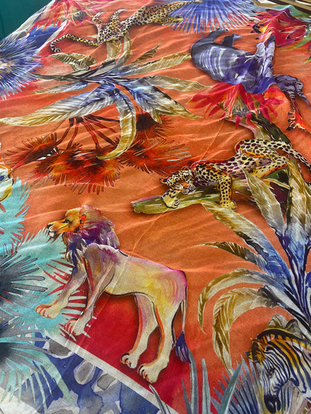 Sunset wildlife Silk Modal Scarf