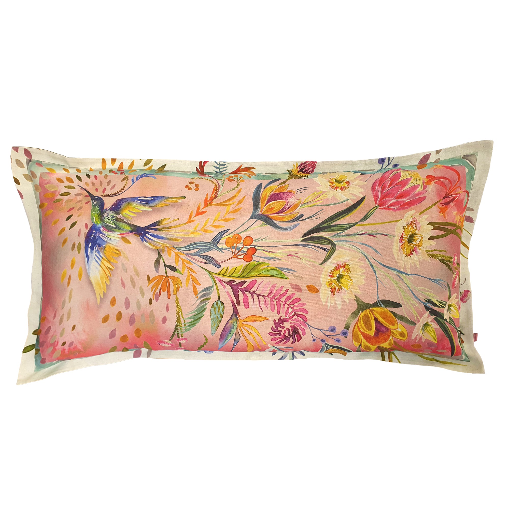 Fiesta Pink Cushion Cover, Large, Cotton-Linen Blend