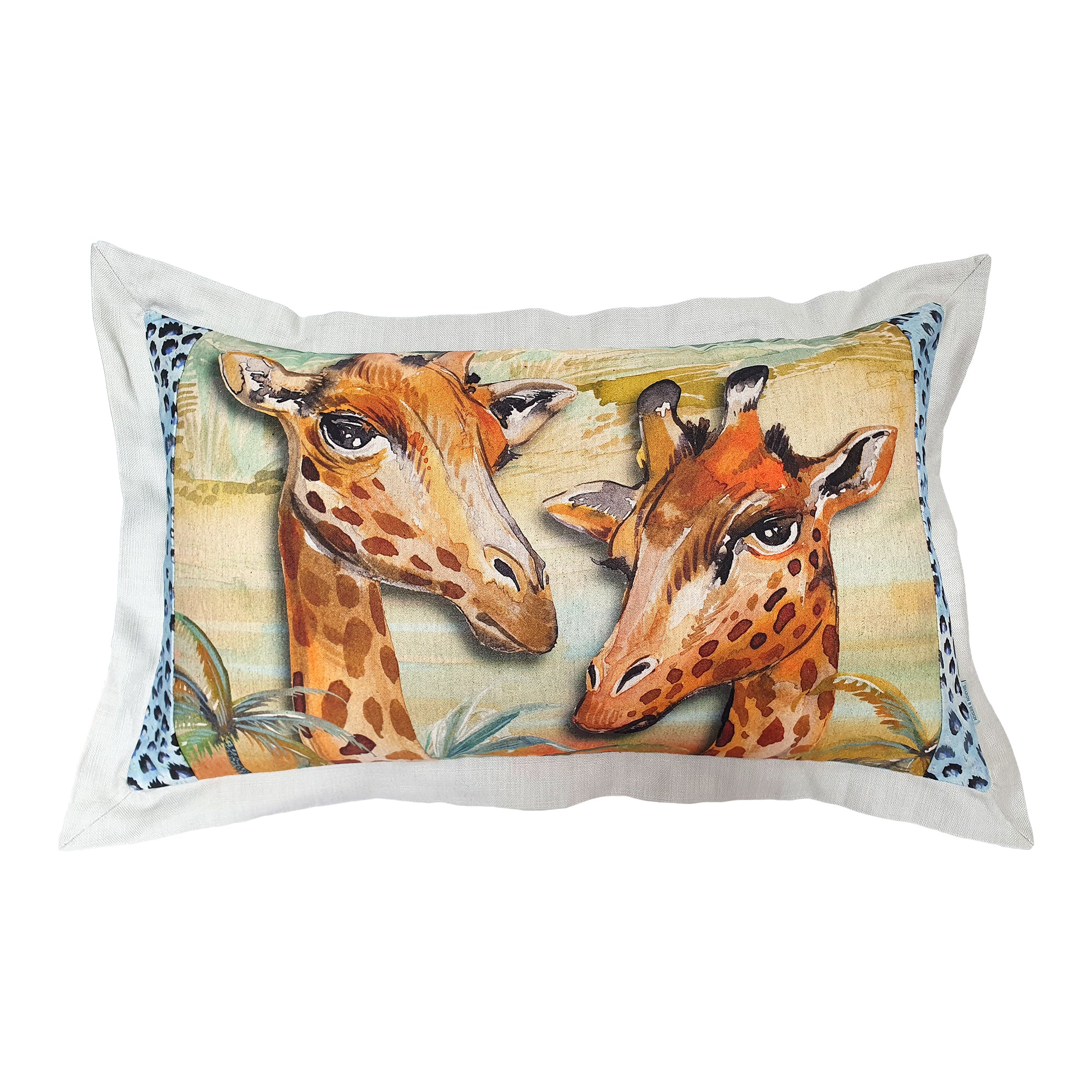 Fiesta Giraffe Cushion Cover, Cotton-linen blend, 60cm x 30cm