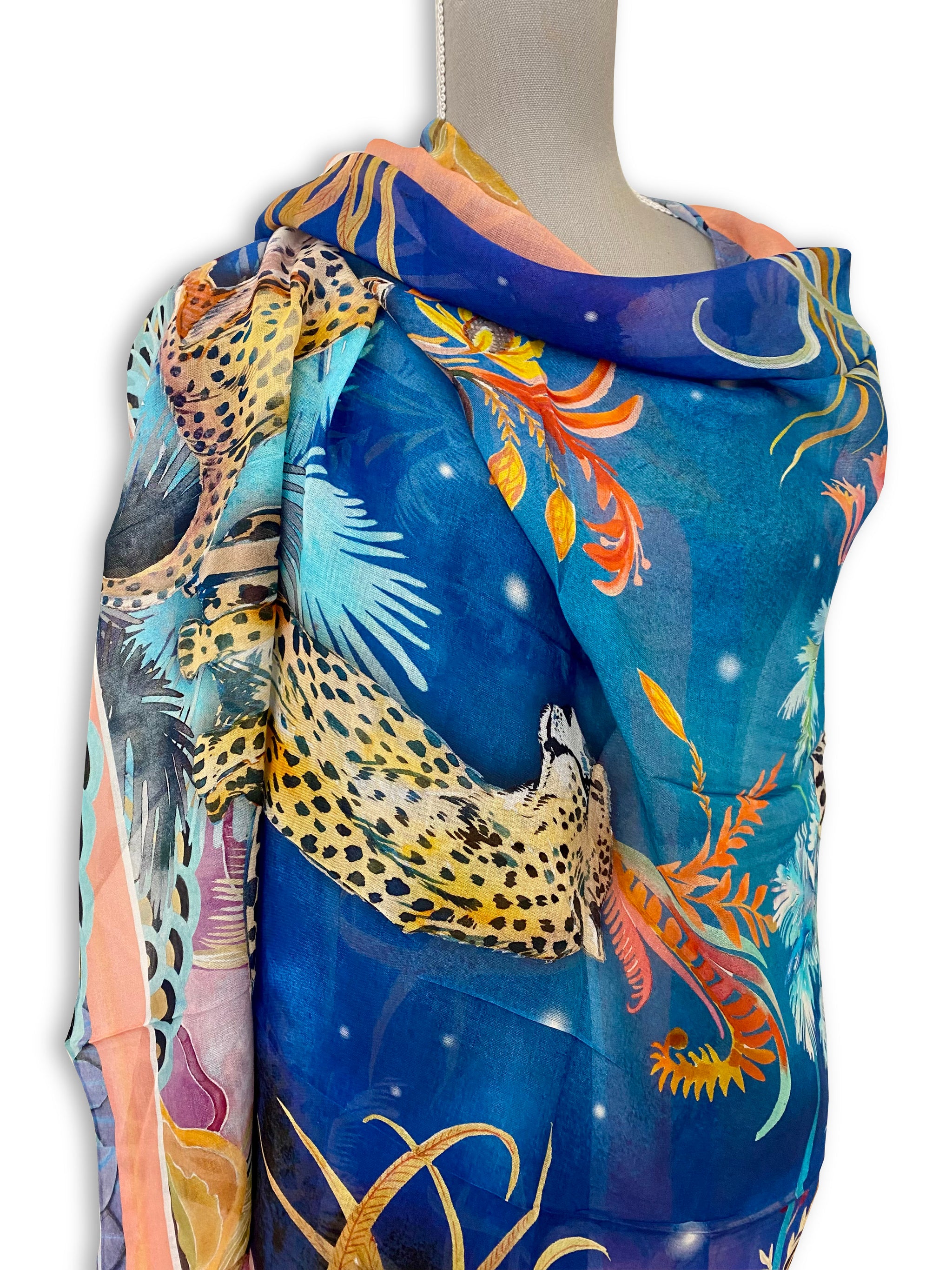 Fiesta Cheetah Silk-modal Scarf